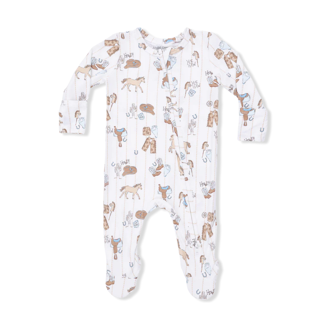 Cowboy Nursery Bamboo 2-Way Zipper Footie | Angel Dear