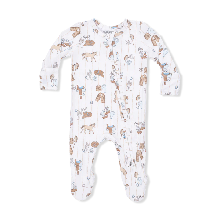 Cowboy Nursery Bamboo 2-Way Zipper Footie | Angel Dear