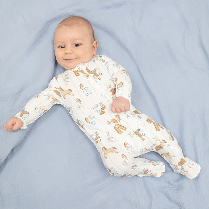 Cowboy Nursery Bamboo 2-Way Zipper Footie | Angel Dear