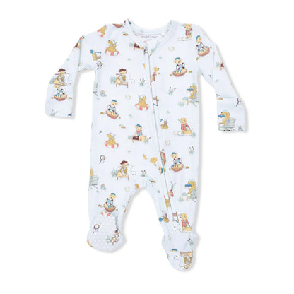 Puppies at the Lake Bamboo 2-Way Zipper Footie | Angel Dear