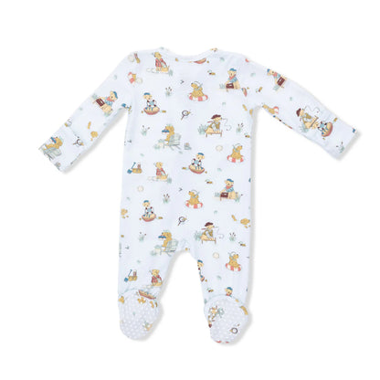Puppies at the Lake Bamboo 2-Way Zipper Footie | Angel Dear