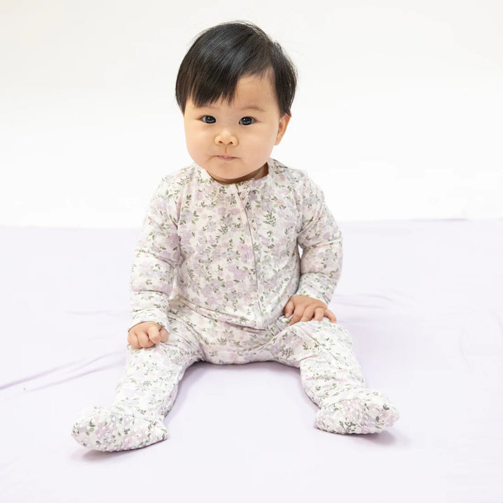 Shannon Floral Bamboo 2-Way Zipper Footie | Angel Dear