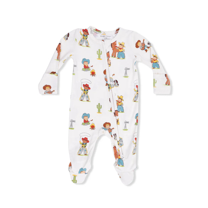 Vintage Cowboys Bamboo 2-Way Zipper Footie | Angel Dear