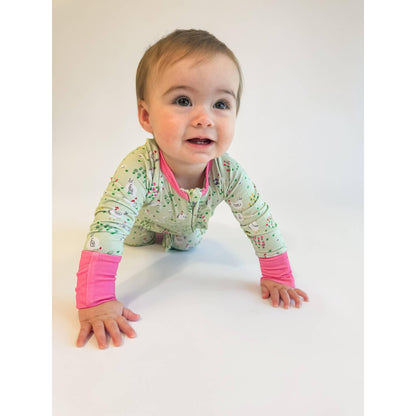 Spring Chickens - Convertible Zip Pajamas w/ Ruffles
