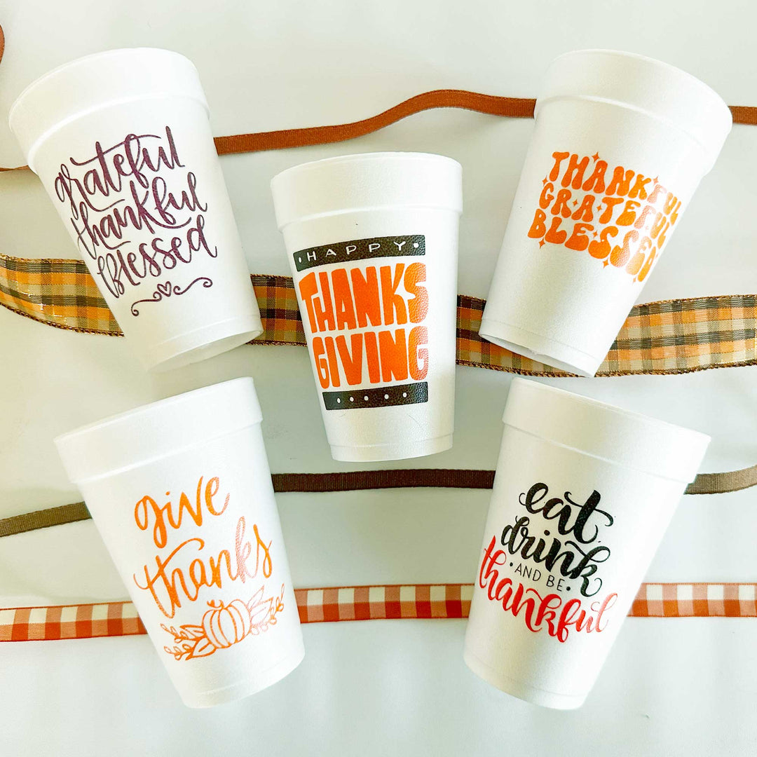 Thanksgiving Styrofoam Cup 10 Pack {Give Thanks}