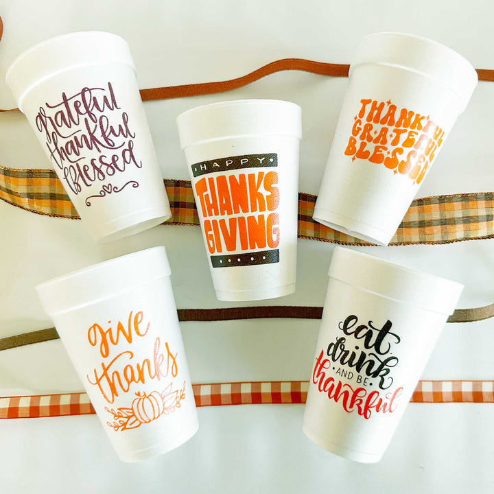 Thanksgiving Styrofoam Cup 10 Pack {Give Thanks}