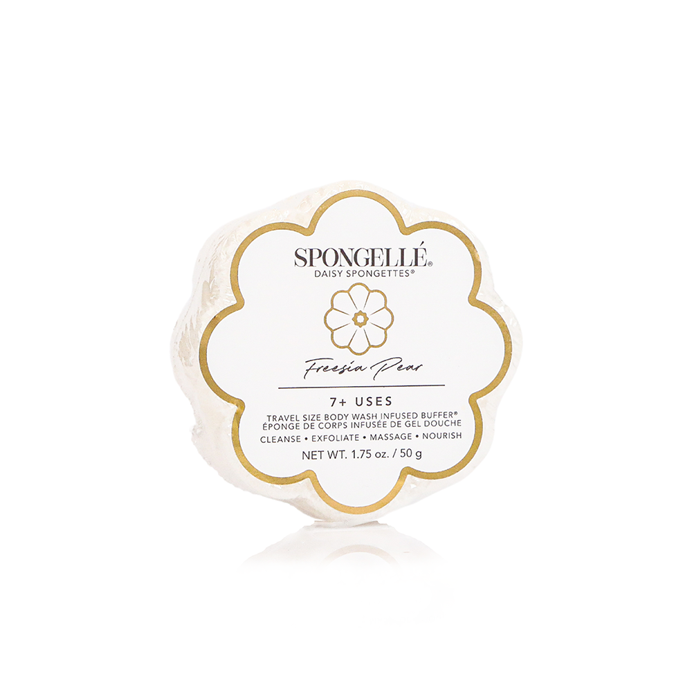 Spongellé Daisy Spongette - Flower Shaped Travel Body Buffer &amp; Soap Sponge