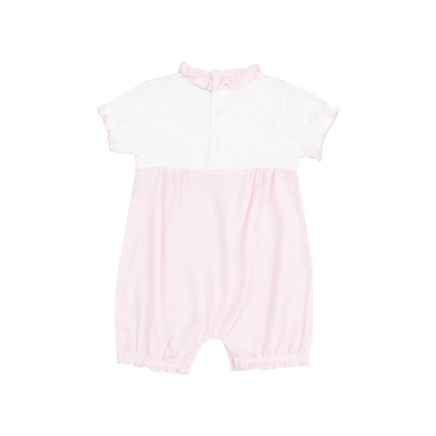 Tiny Bunny Ruffle Romper - Stripe Classic Pink
