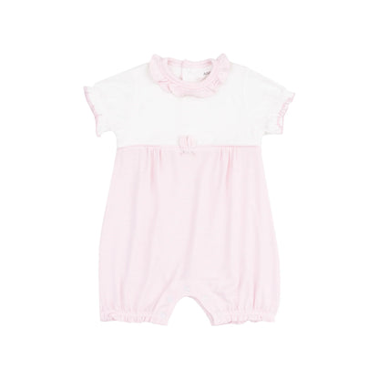 Tiny Bunny Ruffle Romper - Stripe Classic Pink