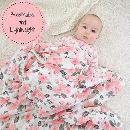 Pretty in Peony Baby Muslin Swaddle Blanket