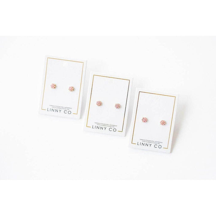 Screwback Stud Earrings - Alli Pink
