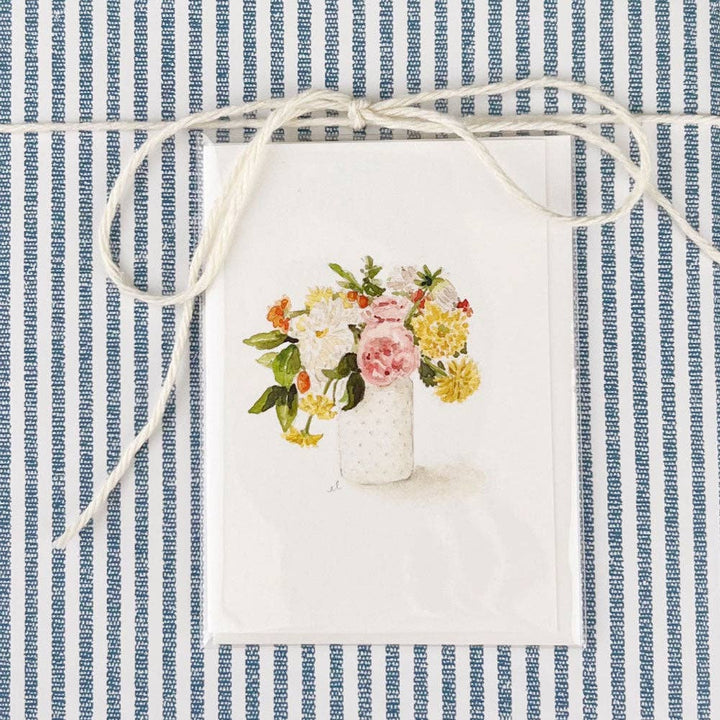 Hobnail bouquet mini notecard