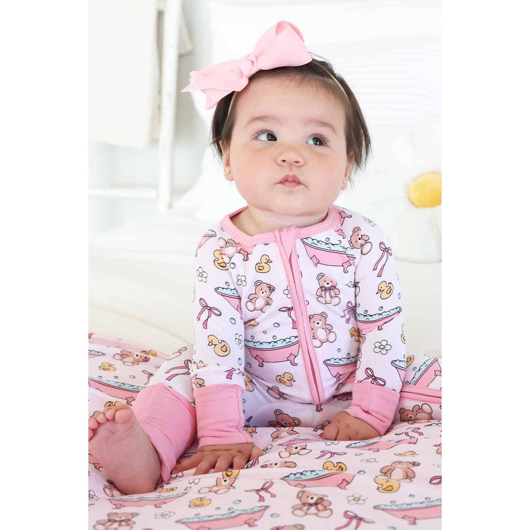 Bathtime Besties Convertible Zip Romper | Pink