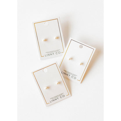 Screwback Stud Earrings - Payton Pearl White 5mm