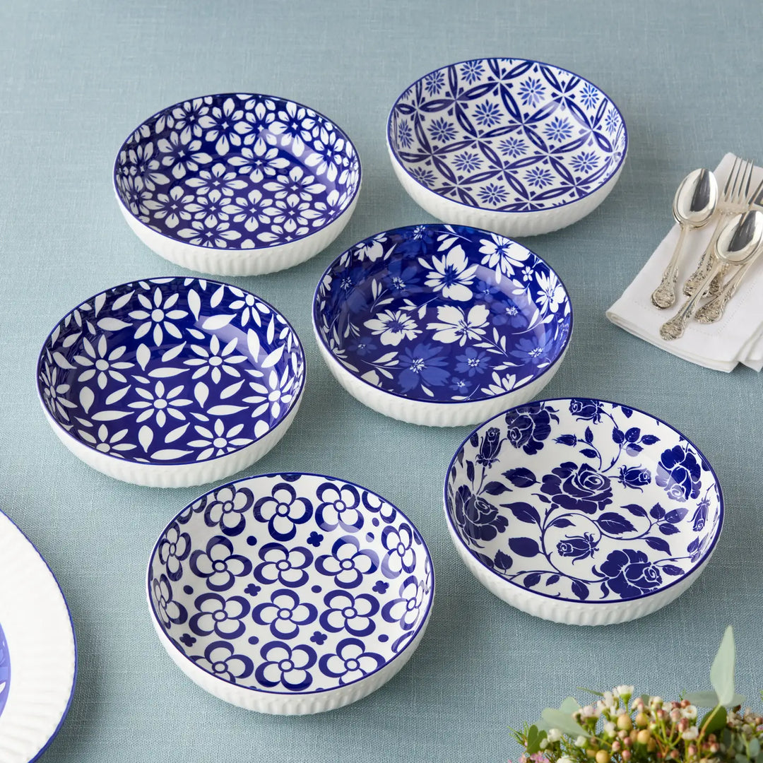 Madison Blue &amp; White Porcelain Soup &amp; Salad Bowl (Sold Individually) by Certified International