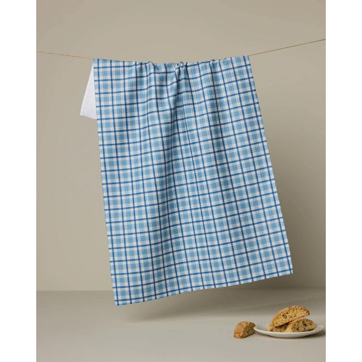 Geometry House Bluefield Tea Towel - Elegant Blue Print Eco-Friendly Geoweave Kitchen Towel 18x30