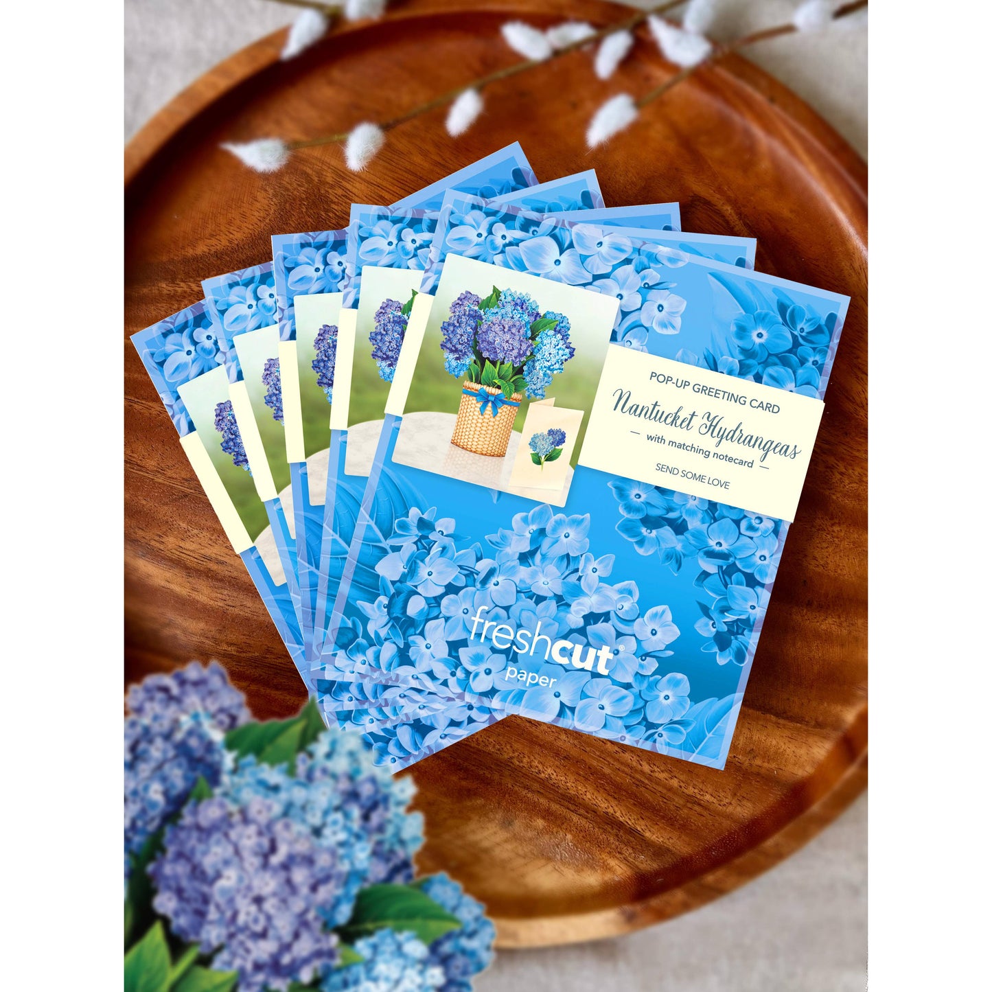 Mini Nantucket Hydrangeas Pop-up Greeting Card