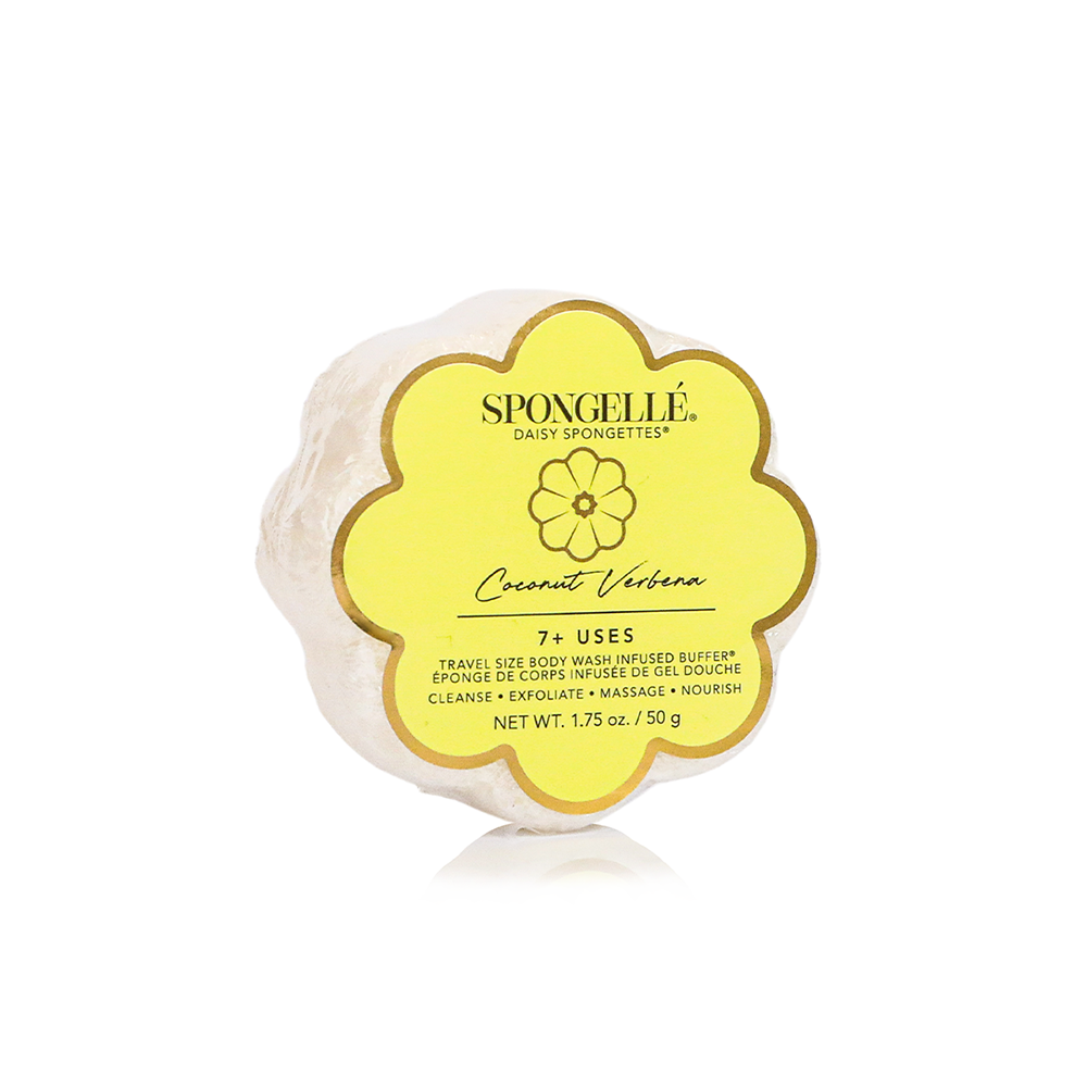 Spongellé Daisy Spongette - Flower Shaped Travel Body Buffer &amp; Soap Sponge