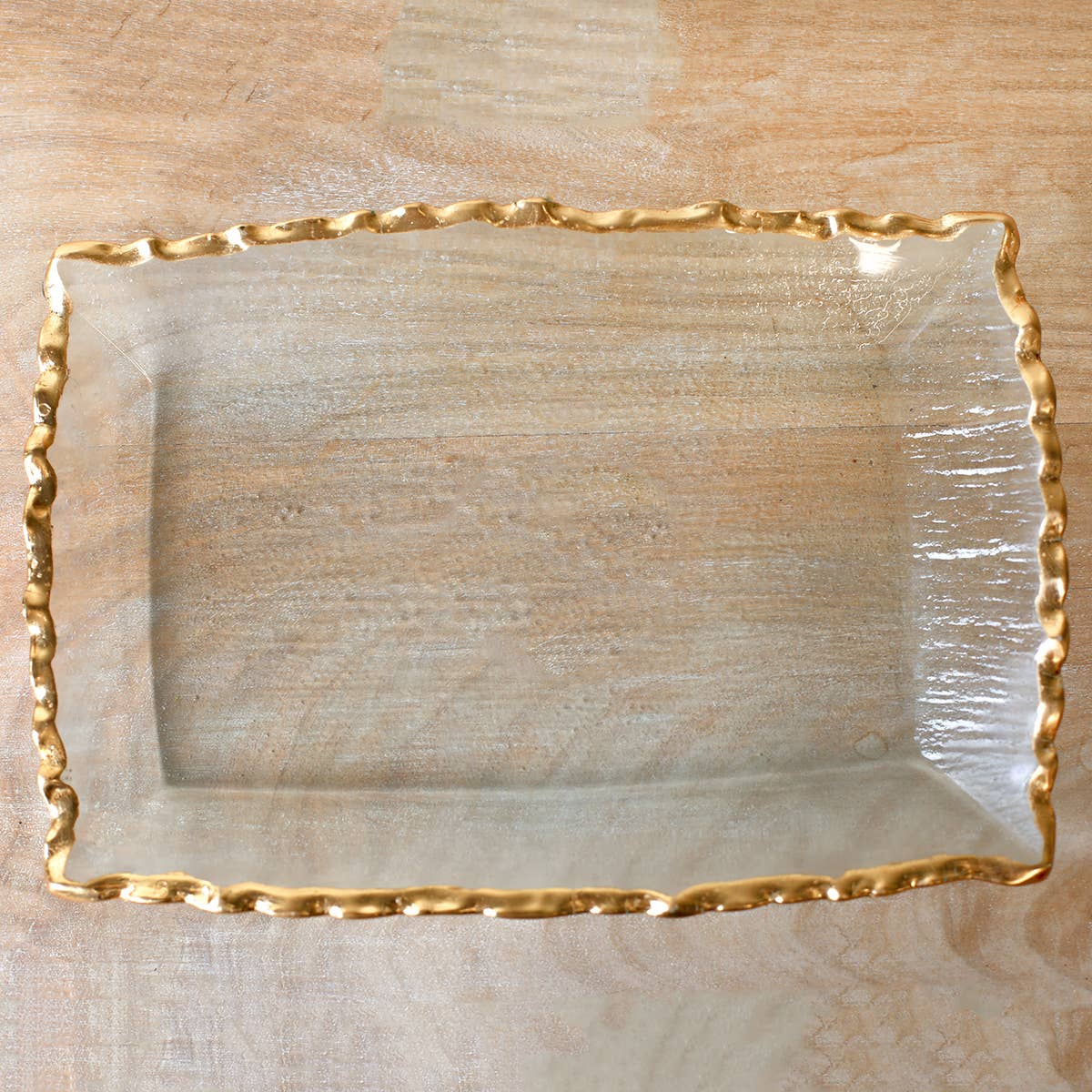 Seward Rectangle Serving Tray - Clear/Gold