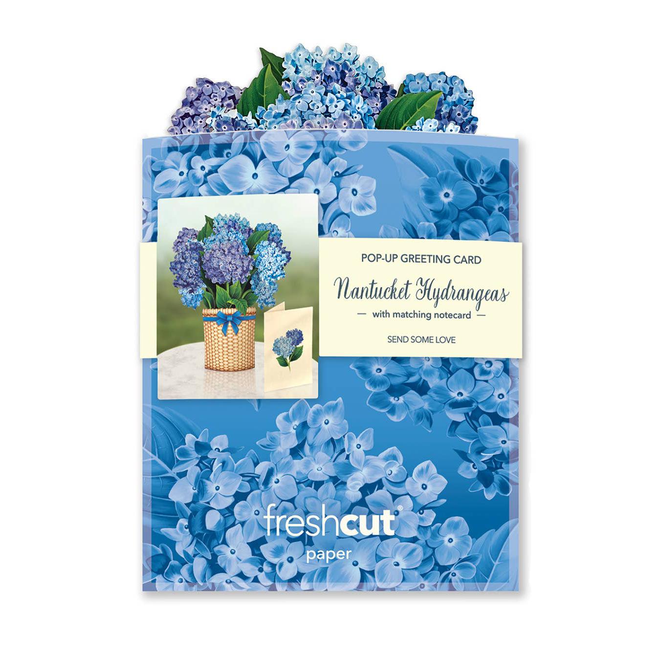 Mini Nantucket Hydrangeas Pop-up Greeting Card