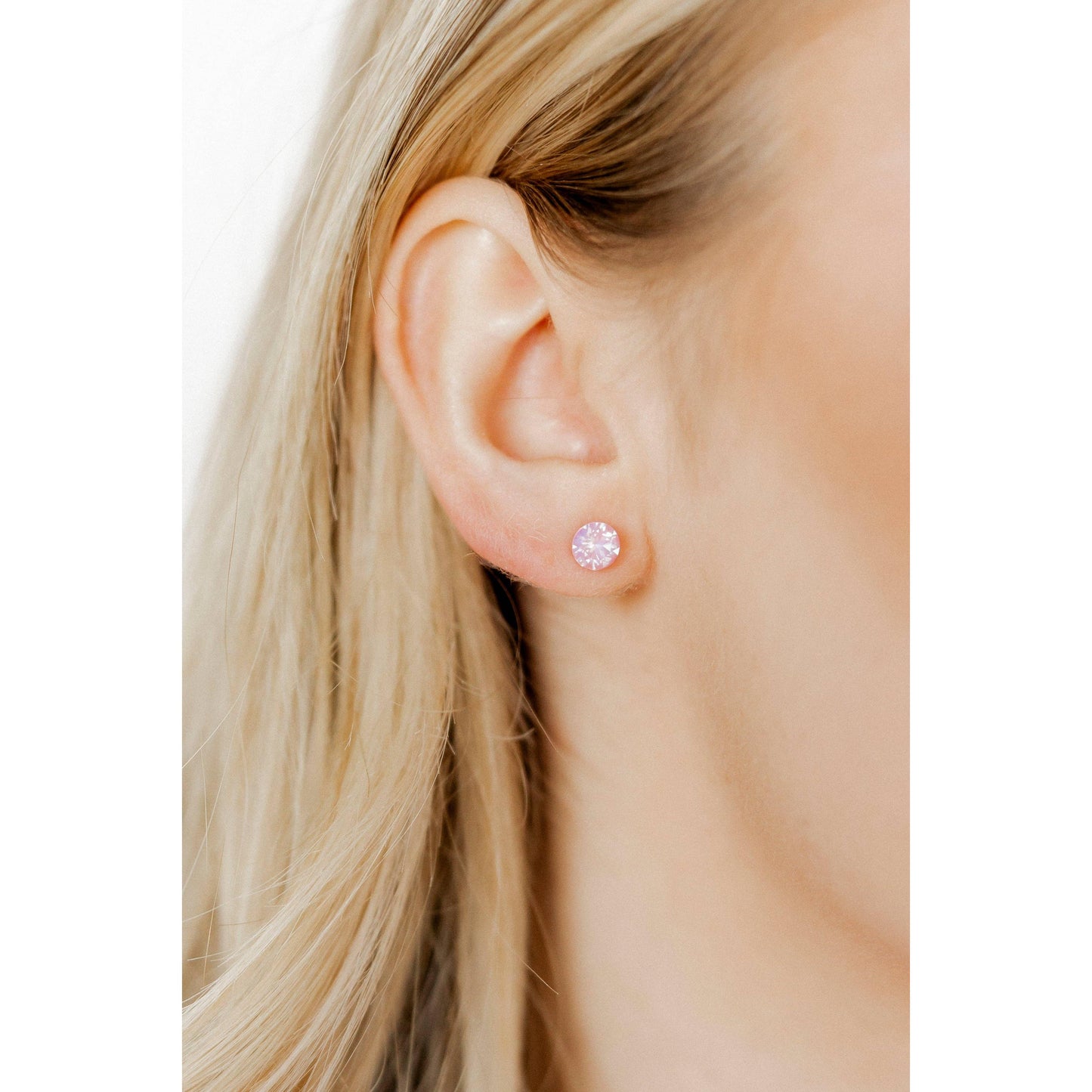 Screwback Stud Earrings Lux - Zuri Pastel Pink