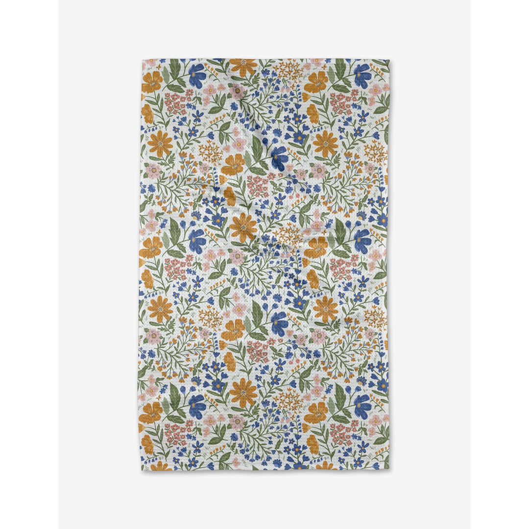 Geometry Cottage Meadow Pastel kitchen tea towel with pastel floral print