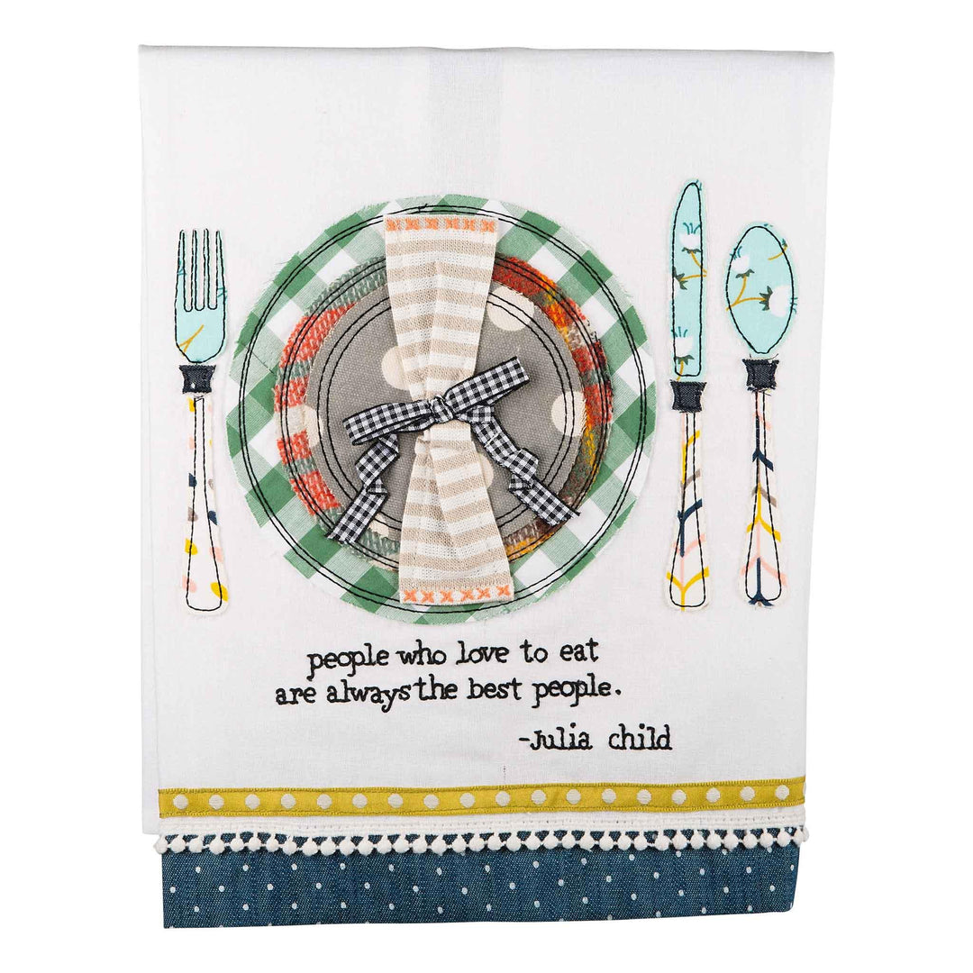 Glory Haus People Who Love to Eat Tea Towel — Julia Child-inspired quote. The perfect foodie kitchen gift.