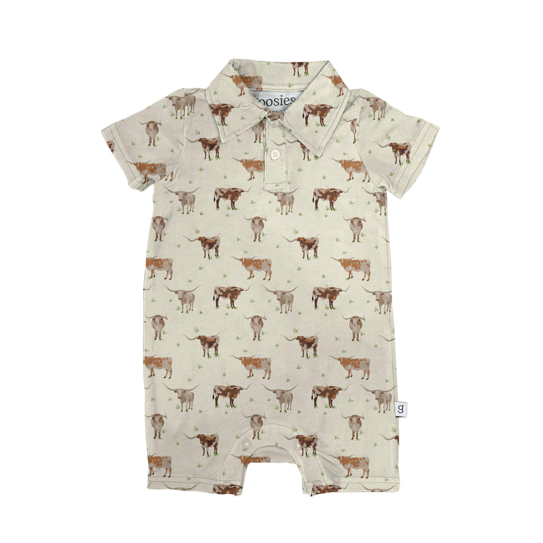 Longhorns SS Polo Romper
