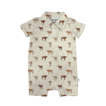 Longhorns SS Polo Romper