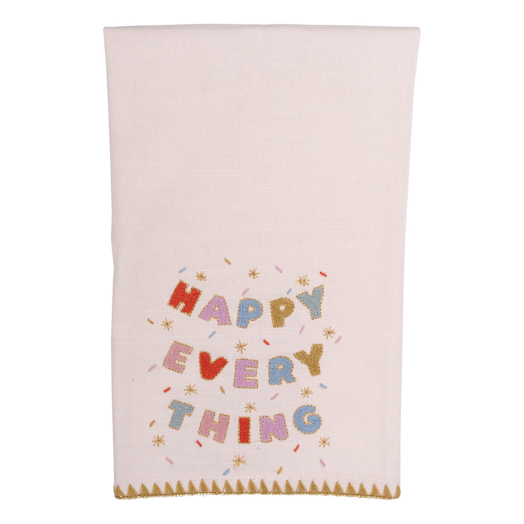 Glory Haus Happy Everything Tea Towel — cheerful Happy Everything! design in festive bright colors.