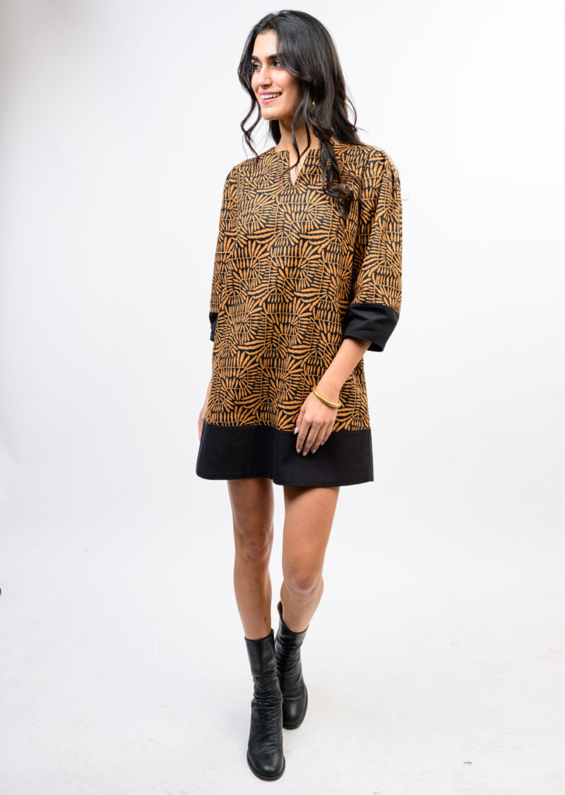 Uncle Frank Lantern Sleeve Dress Black styled
