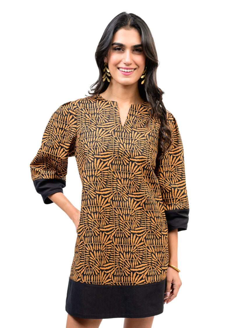 Uncle Frank Lantern Sleeve Dress Black front