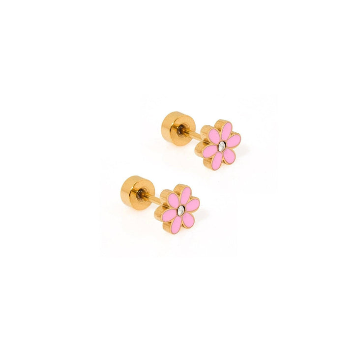 Screwback Stud Earrings - Alli Pink