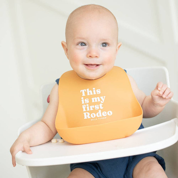 Bella Tunno First Rodeo Wonder Bib — Silicone Baby Bib with Catch Pocket