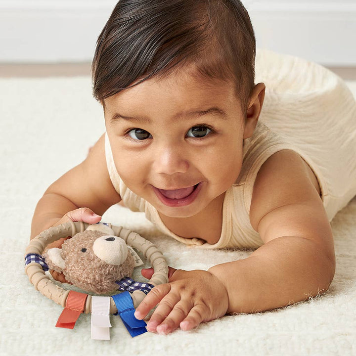 Itzy Ritzy® Itzy Ring Pal™ Plush Sensory Teether – Taupe Bear