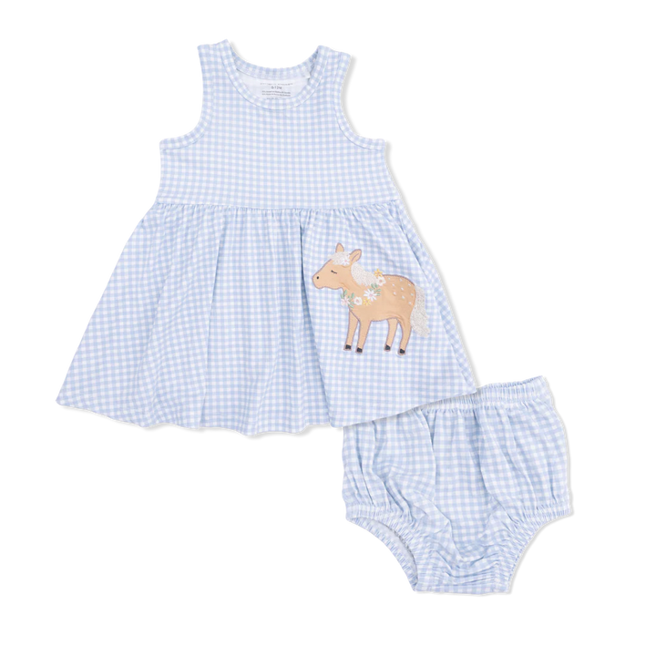 Horse Applique Bamboo Tank Dress &amp; Bloomer Set | Angel Dear
