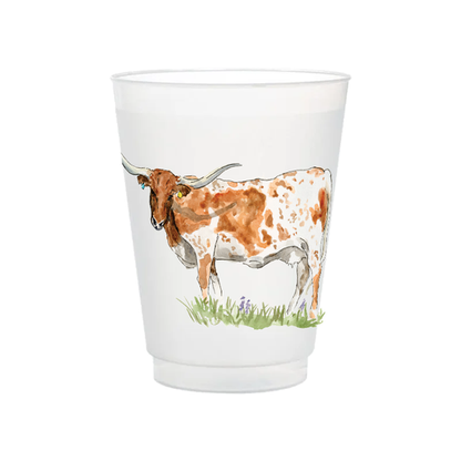 Texas Longhorn Frosted 16oz Reusable Stadium Cups | Set of 6