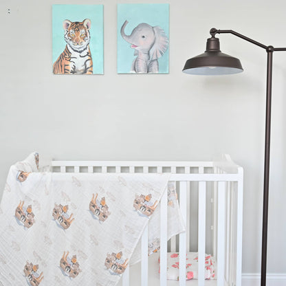 Noah's Ark Baby Muslin Swaddle Blanket