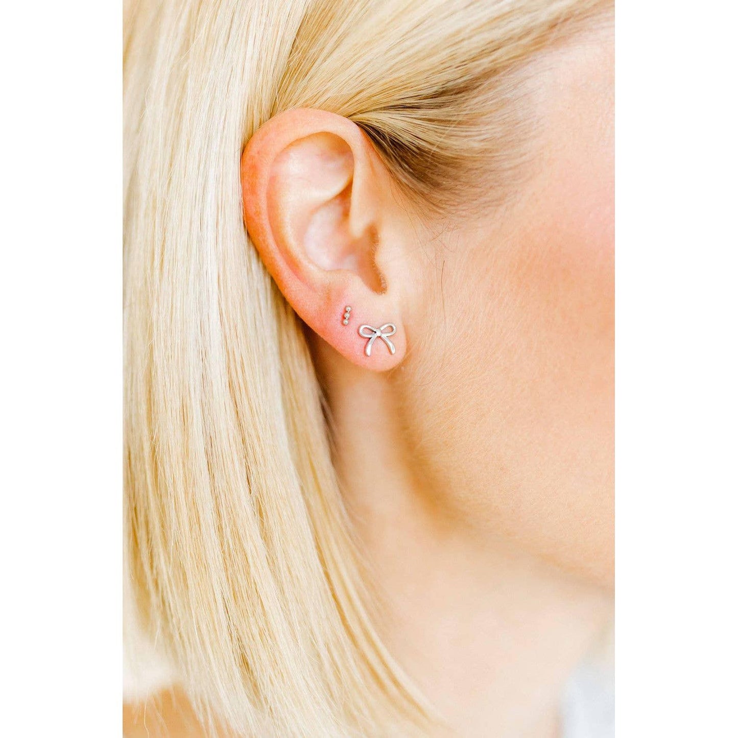 Screwback Stud Earrings - Sadie - Silver
