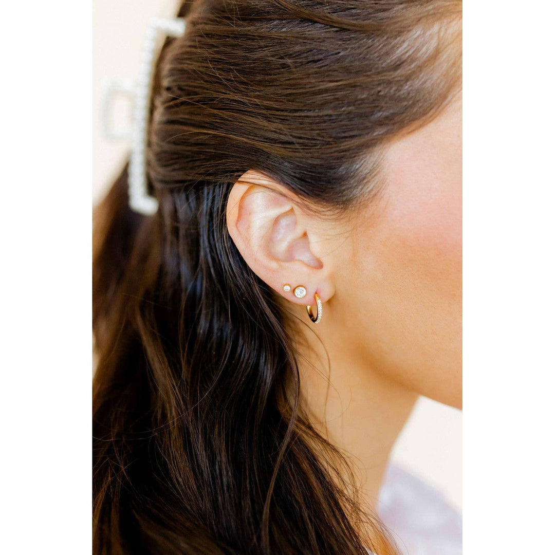 Screwback Stud Earrings - Juliet - Clear - 5mm