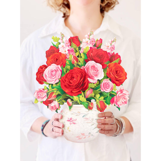 Blooming Roses Pop-up Greeting Card