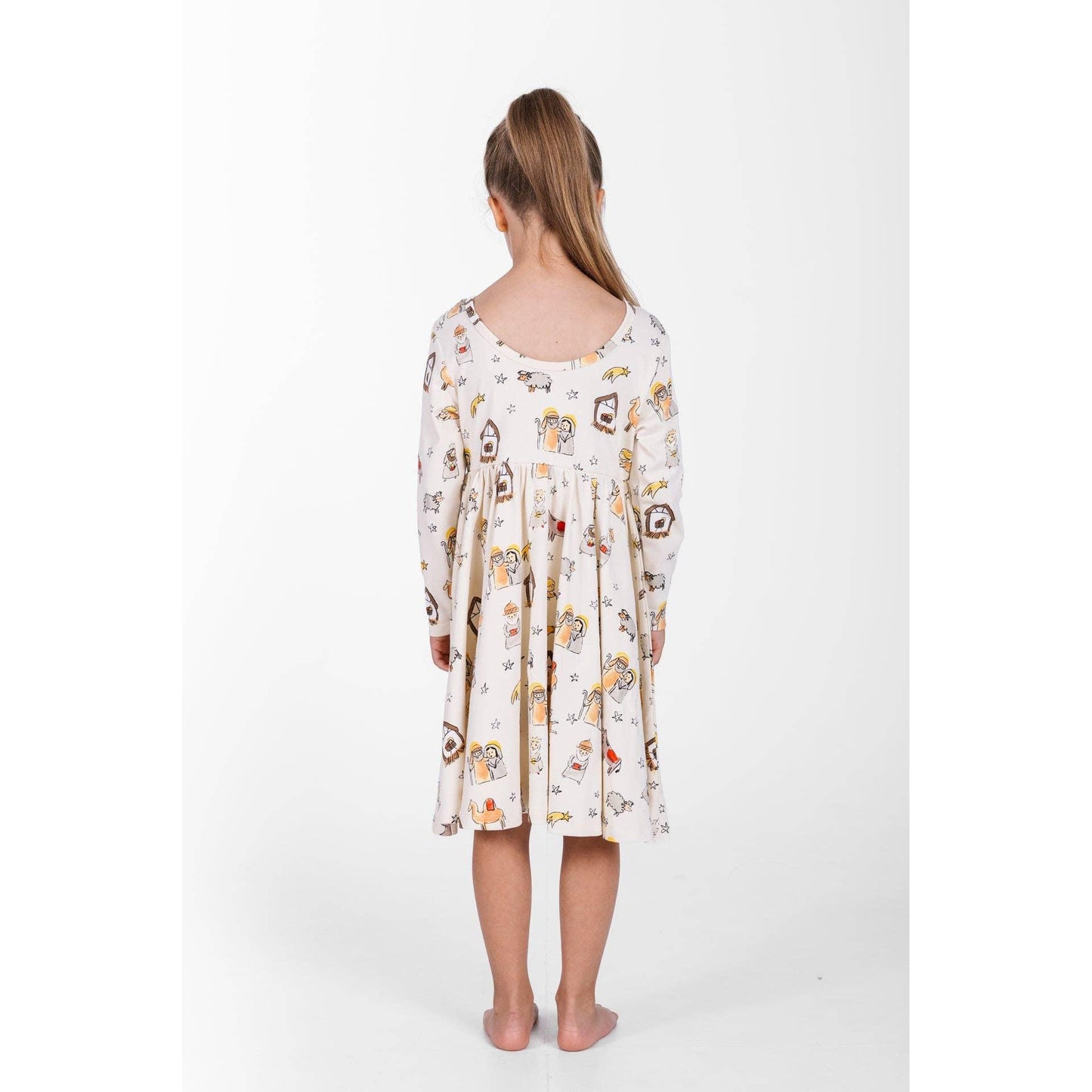 Away in a Manger Twirl Dress Cotton