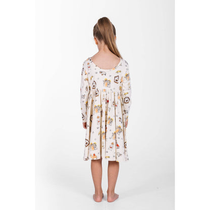 Away in a Manger Twirl Dress Cotton