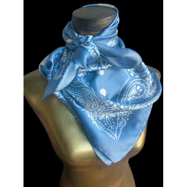 A Rare bird Blue Rare Bird Original Silk Rayon Wild Rag