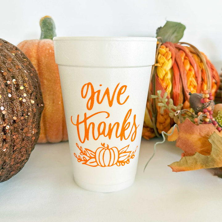 Thanksgiving Styrofoam Cup 10 Pack {Give Thanks}