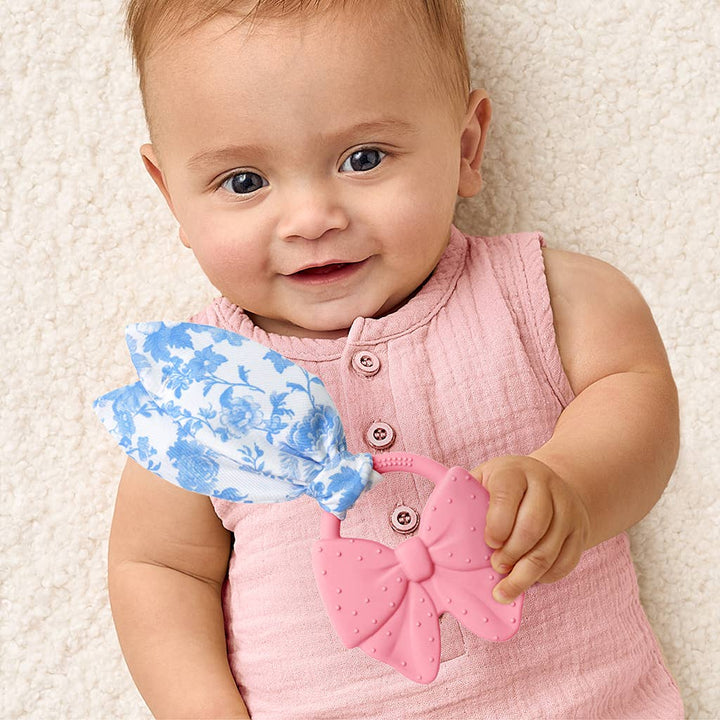 Itzy Ritzy Crinkle Crew Sensory Teether - Pink Bow Baby Toy