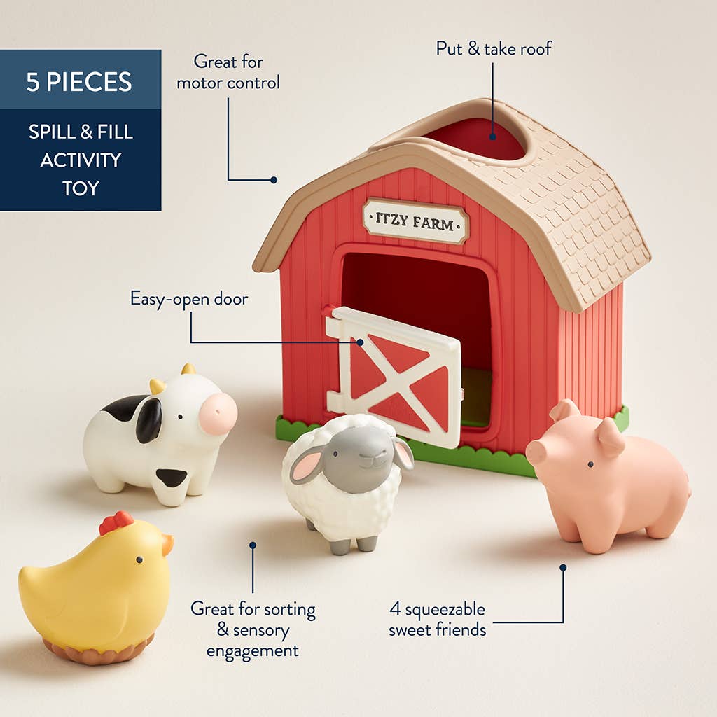 Itzy Ritzy Itzy Play Barn™ - Plush Spill & Fill Sensory Activity Toy