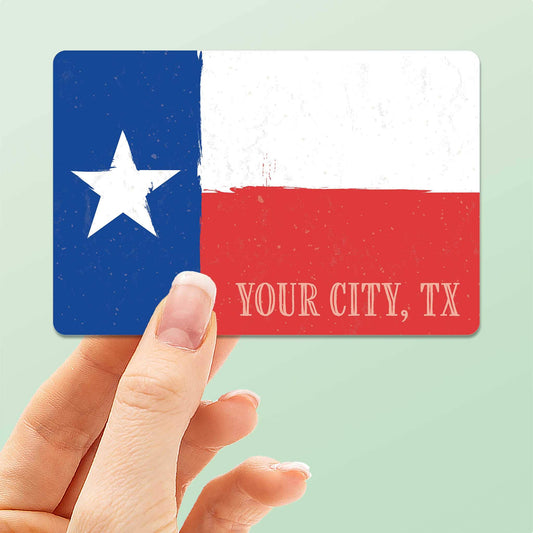 Custom Texas Flag Sticker - TX Name Drop Decal