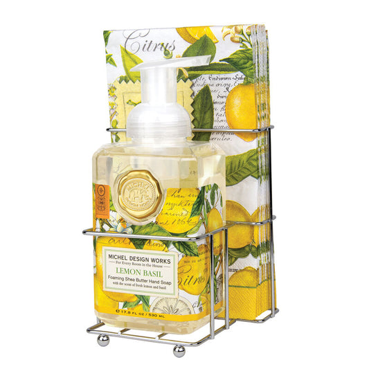 MDW Lemon Basil Foaming Hand Soap & Napkin Set