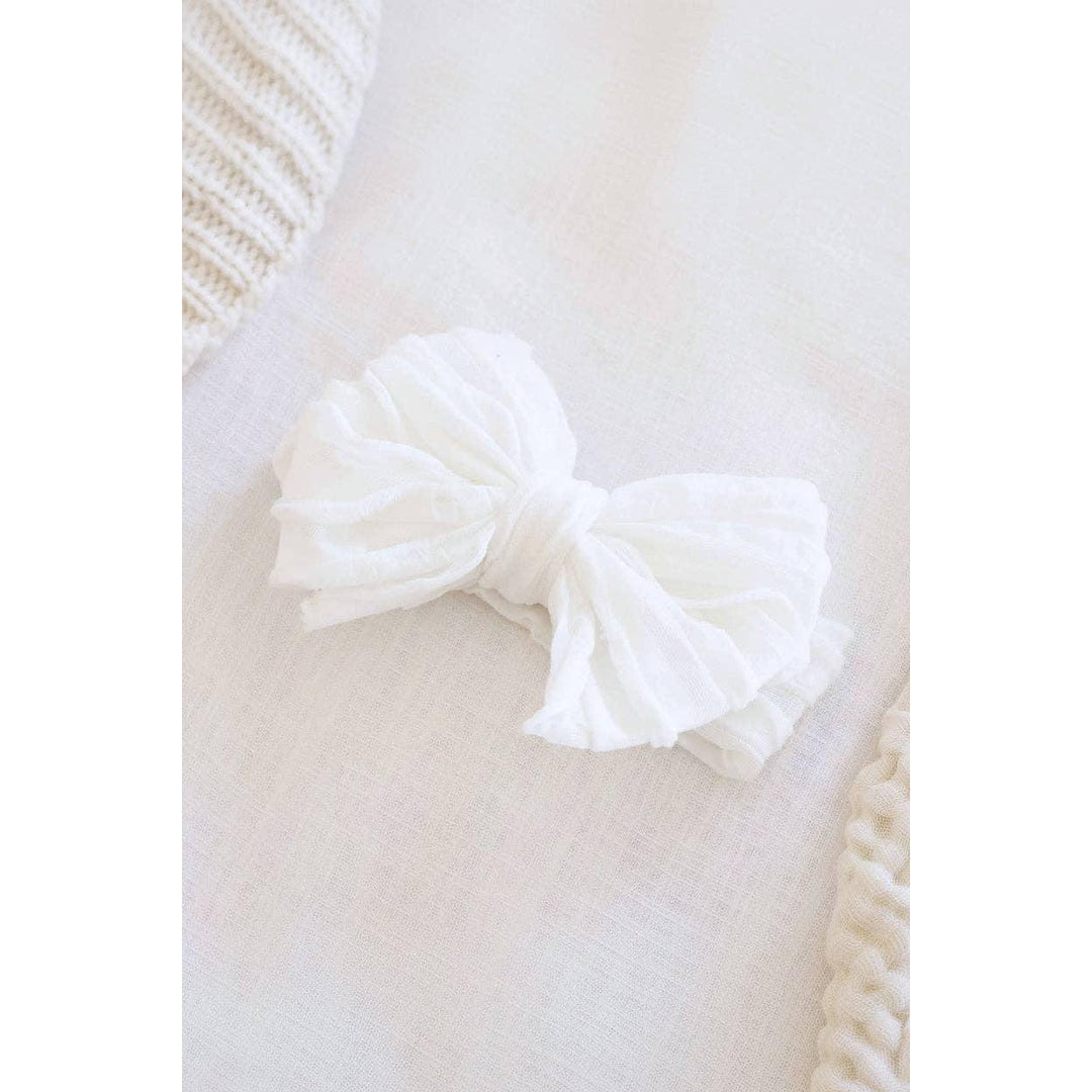 Large Ruffle Knit Bow | Sweet &amp; Simple